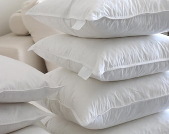Genuine Soft Down and Goose Feather Fill White Pillow Inserts | 20x20 | 18x18