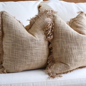 Neutral Boho Pillow Set Beige Sofa Pillow Set White Mud Cloth Decor  Textured Pillow Cover Set Lumbar Throw Pillow 