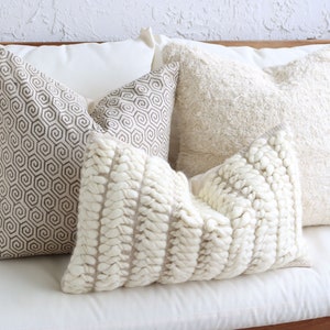 Neutrale decoratieve kussensloopset, handgemaakte unieke slaapkamer sierkussendecor