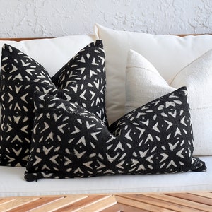 Neutral Boho Pillow Set Sofa Pillow Set White Mud Cloth Decor Textured  Pillow Cover Set Lumbar Throw Pillow 