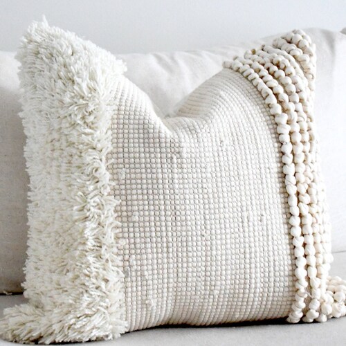 Decorative Pillow Covers 20x20 Cotton Cream Etsy