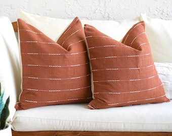 Terracotta Throw Pillow Covers, Decorative 20 X20 Boho Pillows