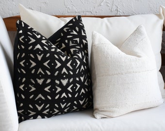 Unique Geometric Boho Pillow Combination | Sofa Pillow Set MudCloth Pillows Black and White MudCloth | Decor Pillow Cover Set | Unique Throw