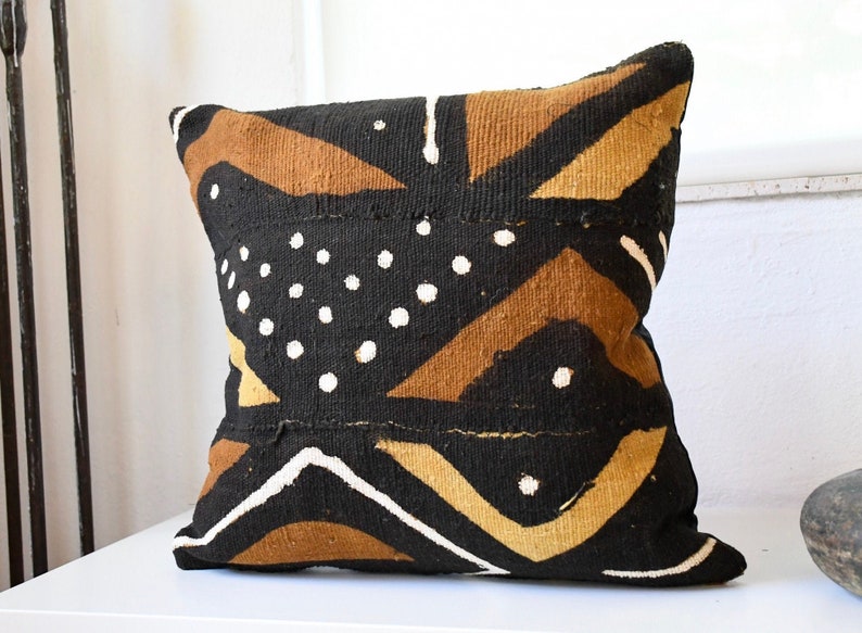 Handmade African Mud Cloth Pillow Cover Multicolor Mud Etsy