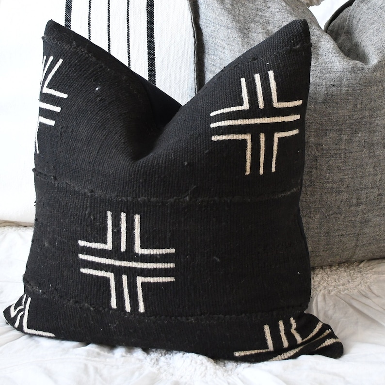 Black White Gray Decorative Pillow Combination 20 x 20 Sofa Pillow Set Decor Cover Combo Unique Accent Throw Pillows Gray linen pillow 16x16 Black Only