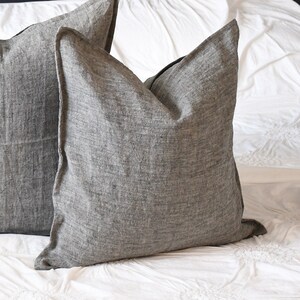 Black White Gray Decorative Pillow Combination 20 x 20 Sofa Pillow Set Decor Cover Combo Unique Accent Throw Pillows Gray linen pillow image 7