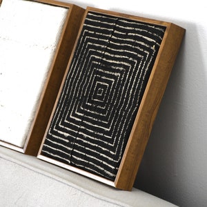 African Mudcloth Wall Art, Textile Decorative Fabric Frame, Textured Geometric Mud cloth, image 6