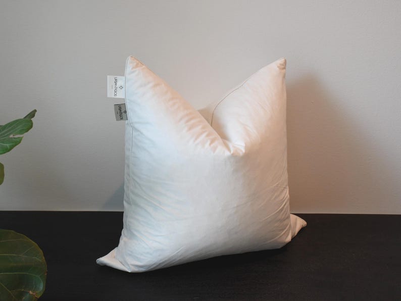 2 Pillow Insert Sets | Genuine Soft Down and Goose/Duck Feather Fill White Pillow Inserts | 20x20 | 18x18 image 6