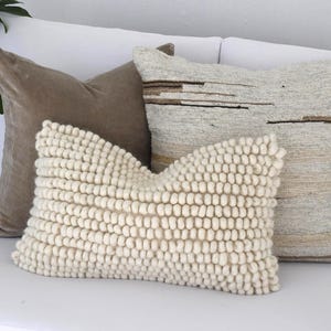 Neutral Boho Pillow Cover Set | Sofa Pillow Cover Set | Gray Velvet Pillow| Decor Textured Lumbar | Lumbar Throw Pillow