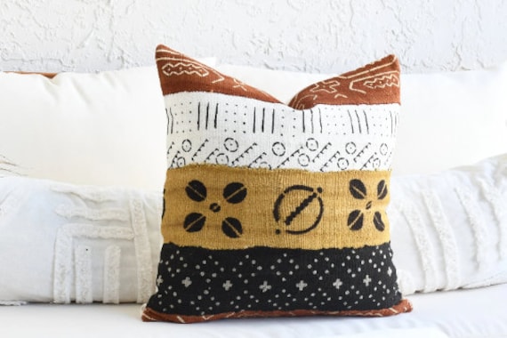 Handmade African Mud Cloth Pillow Case | Multi Color Mud