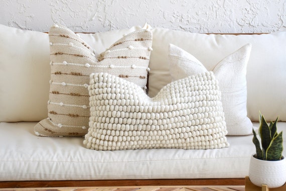 Boho Throw Pillow Covers  18x18 Inch Set – Inspired Ivory