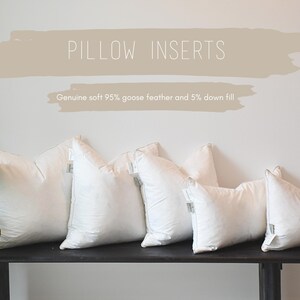 2 Pillow Insert Sets | Genuine Soft Down and Goose/Duck Feather Fill White Pillow Inserts | 20x20 | 18x18 image 7