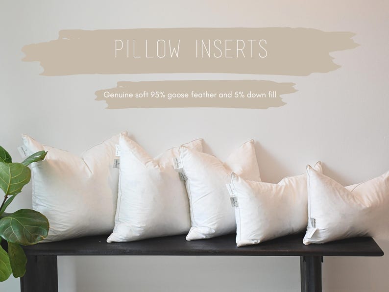 2 Pillow Insert Sets | Genuine Soft Down and Goose/Duck Feather Fill White Pillow Inserts | 20x20 | 18x18 image 7