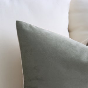 3 Throw Pillow Covers, Green Velvet Small Lumbar, Paprika Orange Accents, Decorative Sofa Pillows, Designer Decor, Living Room, Bedroom image 8