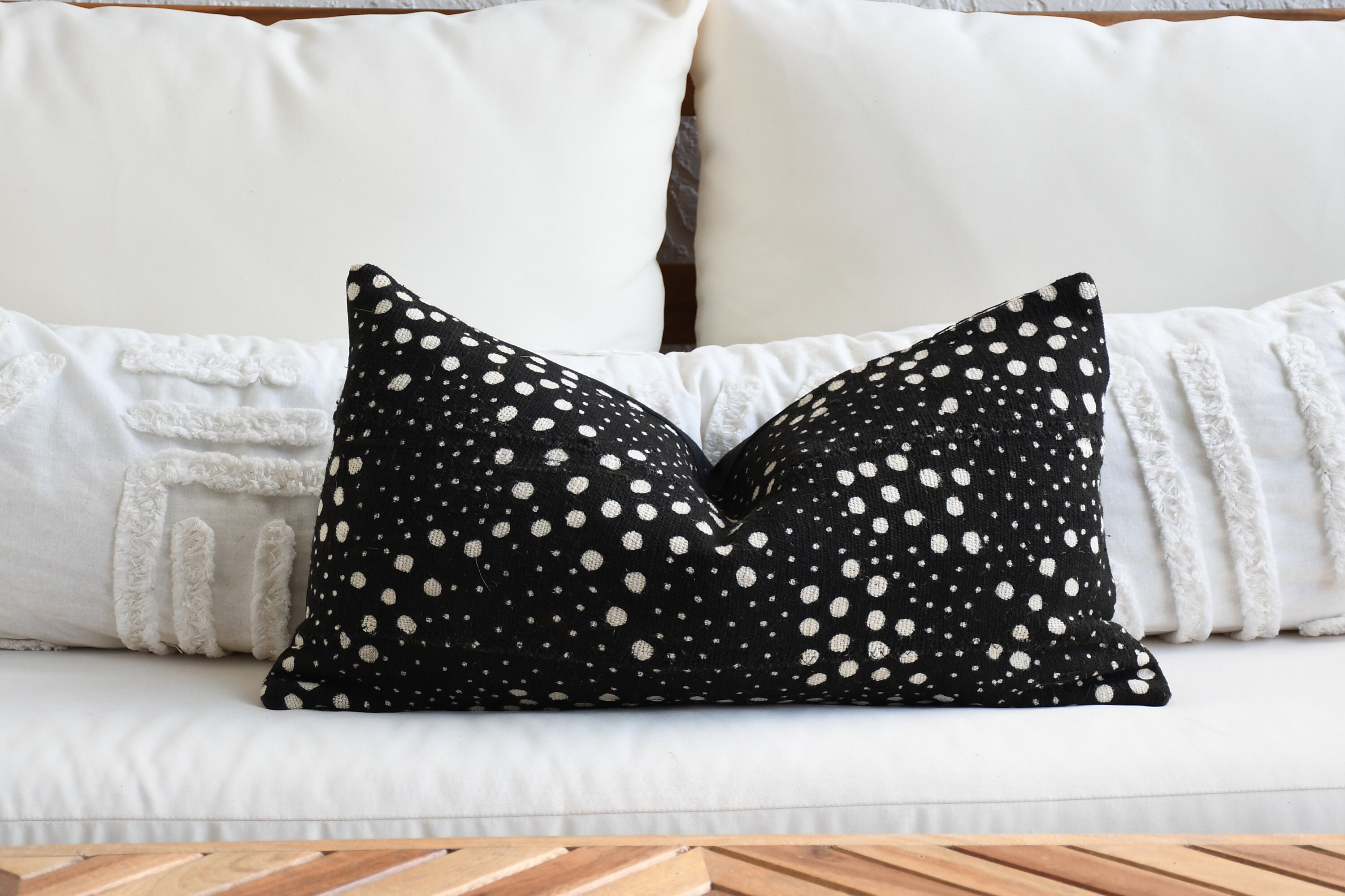 Black boho pillow cheap