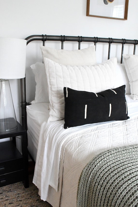 Black and white pillows for bed sale