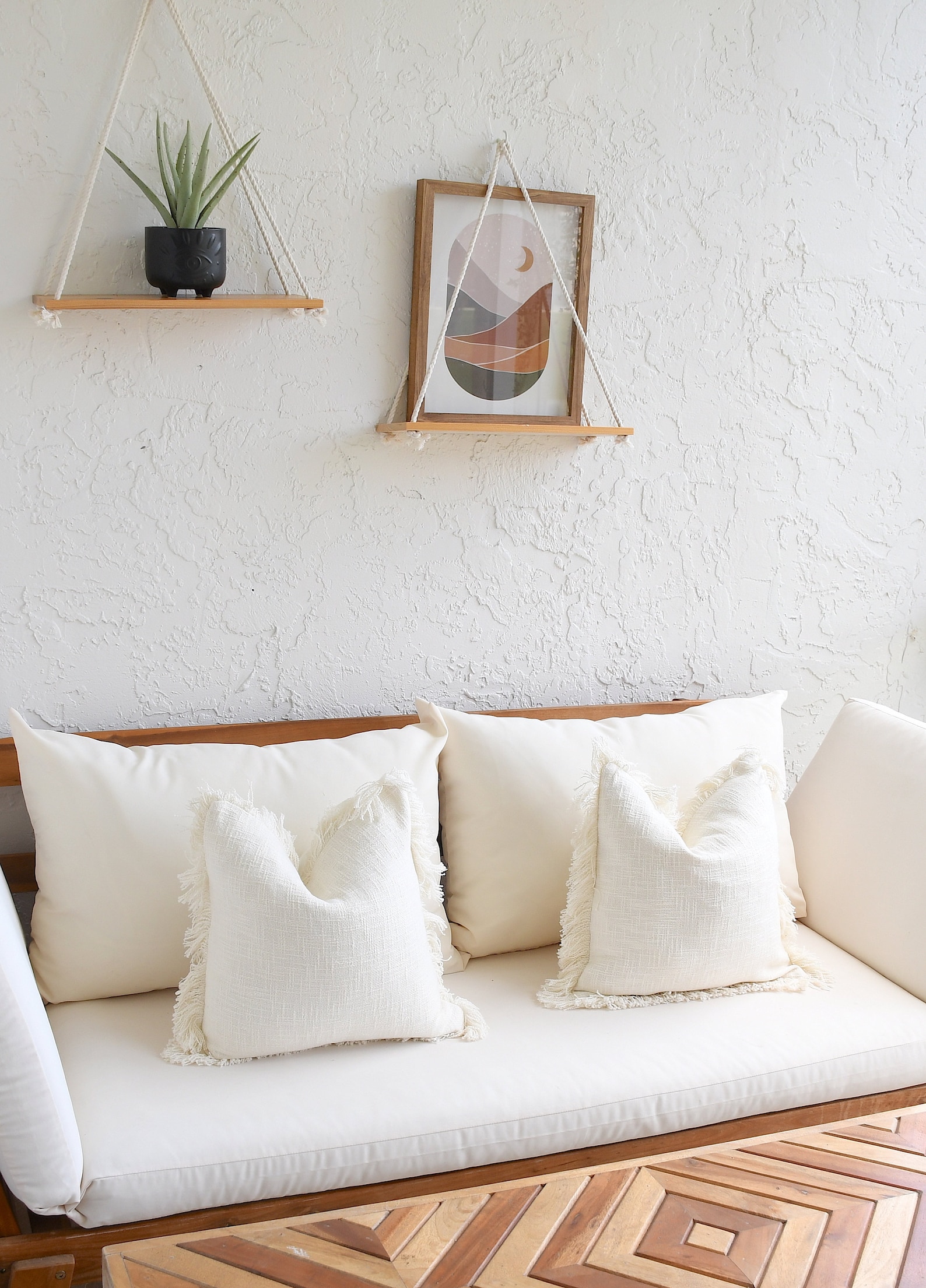 Ivory White 16 X 16 Fringe Throw Pillow Neutral Tone Pillow Etsy