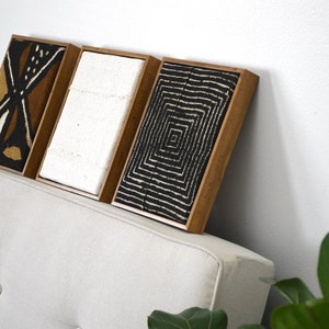 African Mudcloth Wall Art, Textile Decorative Fabric Frame, Textured Geometric Mud cloth, image 5