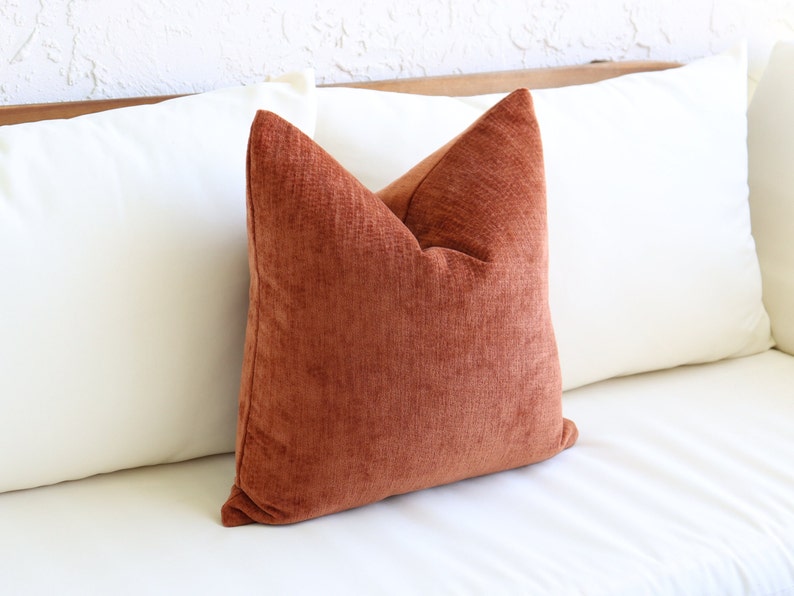 velvet burnt orange pillow