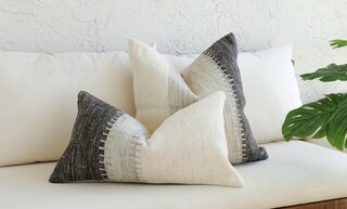 Federa Cuscino 50x50 Cm In Lana Righe Bianco E Nero - Design Artistico, Cerniera Nascosta, Morbida Per Divano E Letto