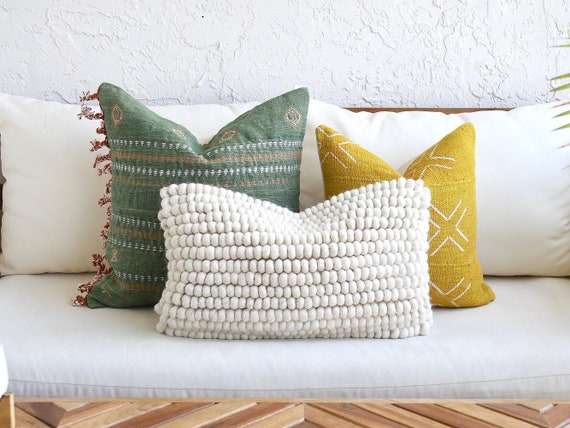 White & Green Cushion White & Green Cushion