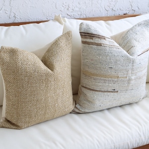 brown beige wool pillow covers