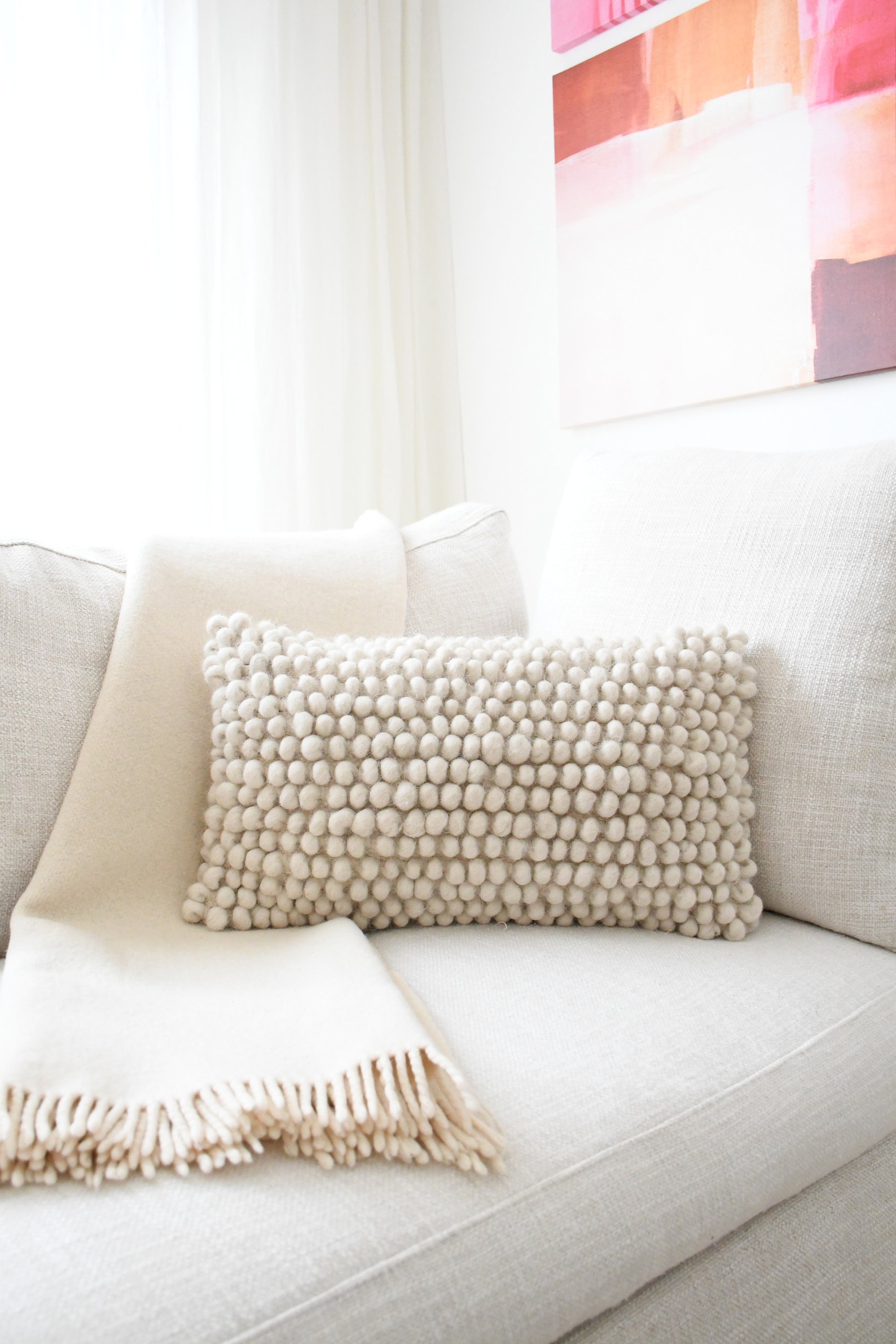 Decorative Pillow Offwhite Textured Lumbar Pillow Etsy
