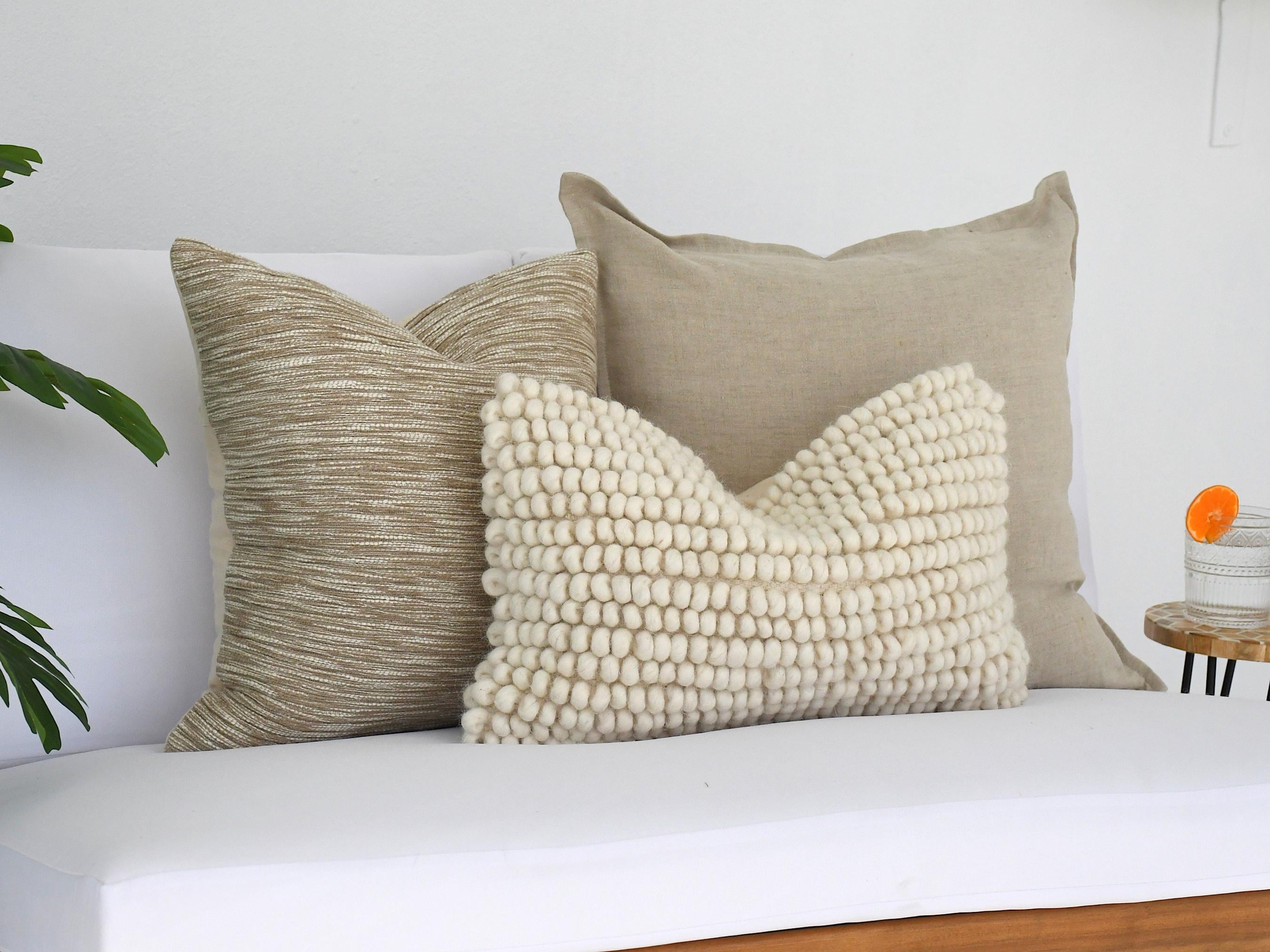 Set Mit 2 Boucle-Kissenbezügen, 45,7x45,7 Cm, Elfenbein/Weiß – Strukturierter Akzent Für Couch, Bett & Wohnzimmer