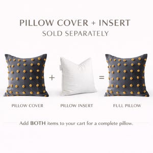 Gray and Yellow 18x18 Throw Pillow Covers, Textured Pillows, Boho Covers, Decorative Cover, Simple Sofa Accent Cotton Velvet with Embroidery image 4