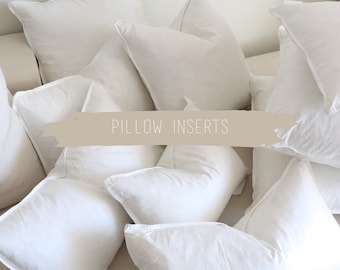Genuine Soft Down and Goose Feather Fill White Pillow Inserts | 20x20 | 18x18