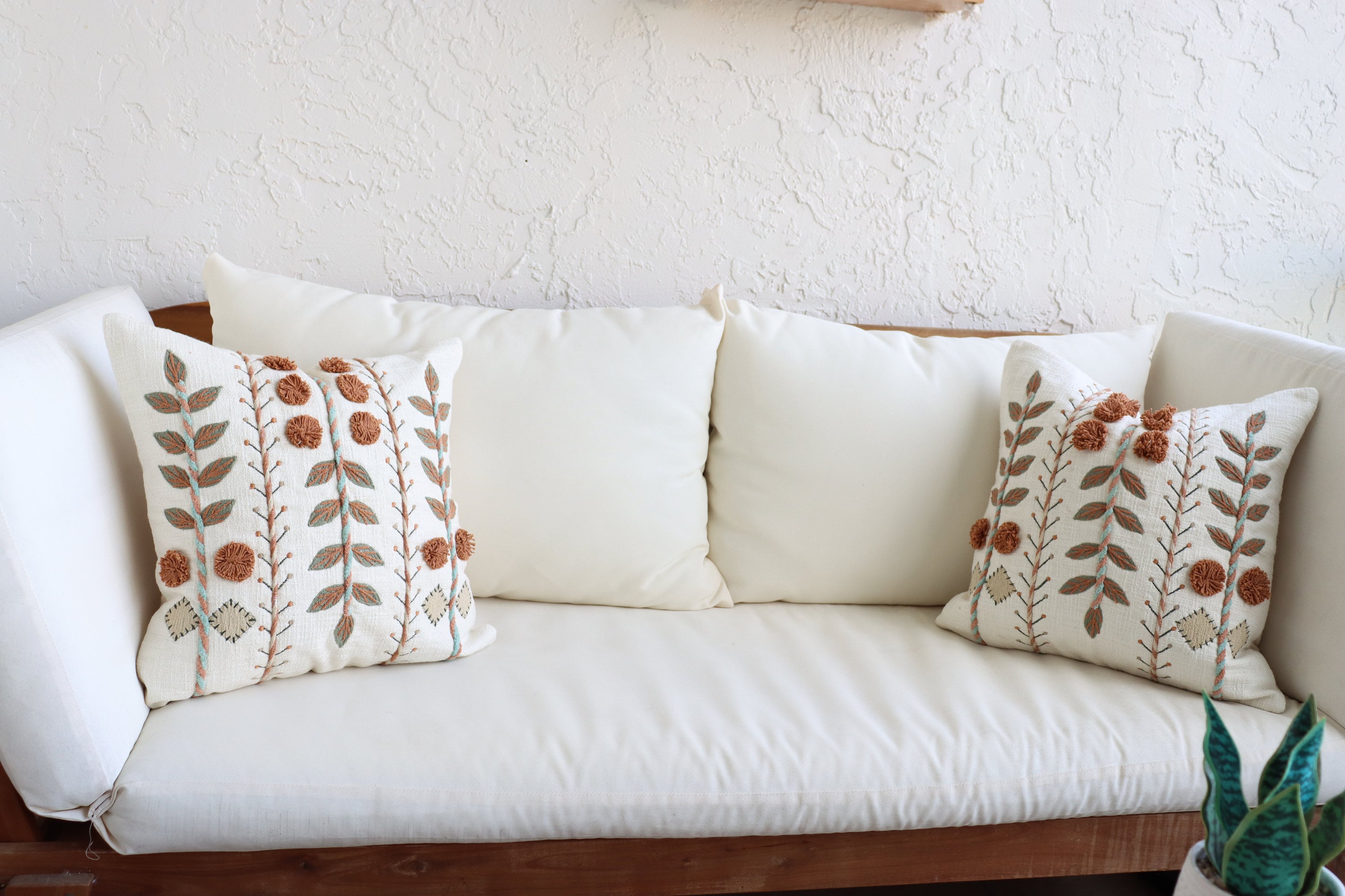 Tyrot Boho Floral Pillow Covers Set Of 2 – Farmhouse Botanical Decorative Throw Pillow Covers - View #6