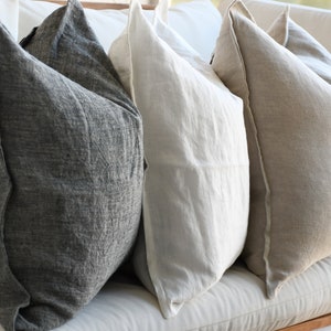 100% Linen Pillow Covers 20x20 Inch, 18x18 Inch Pure linen Throw Pillows image 9