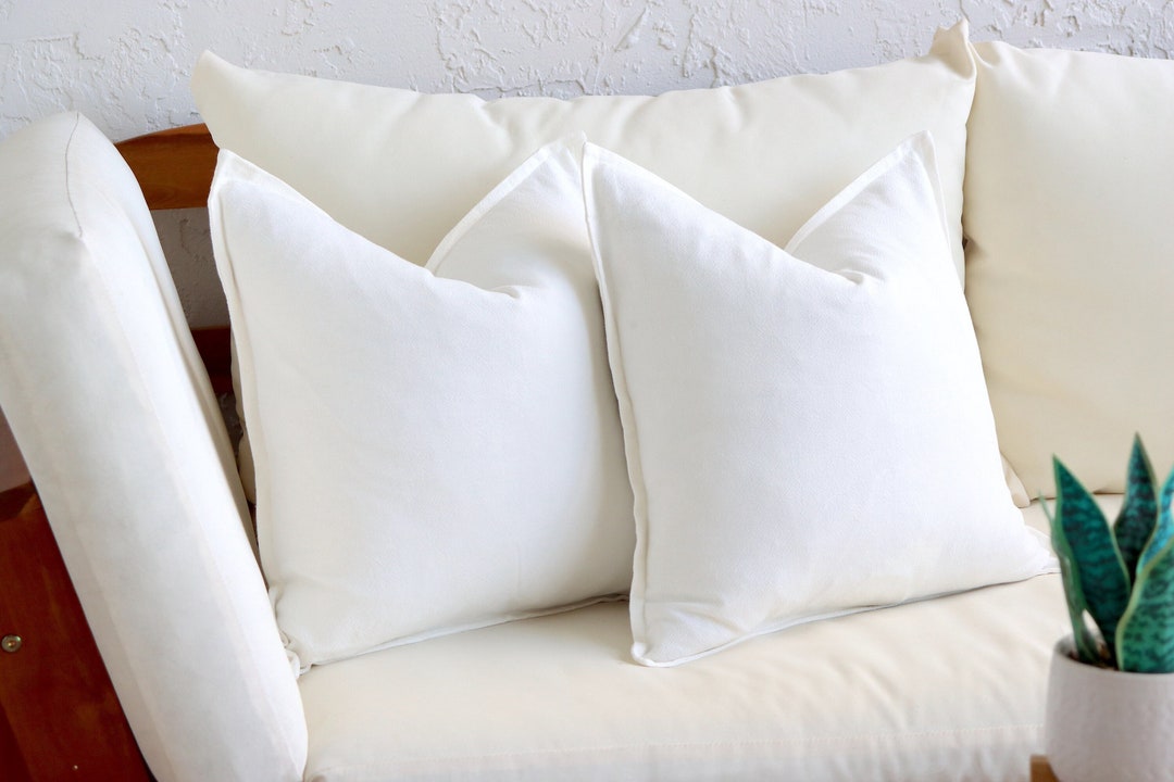 White Plain Throw Pillows Other Options Terracotta Beige Etsy