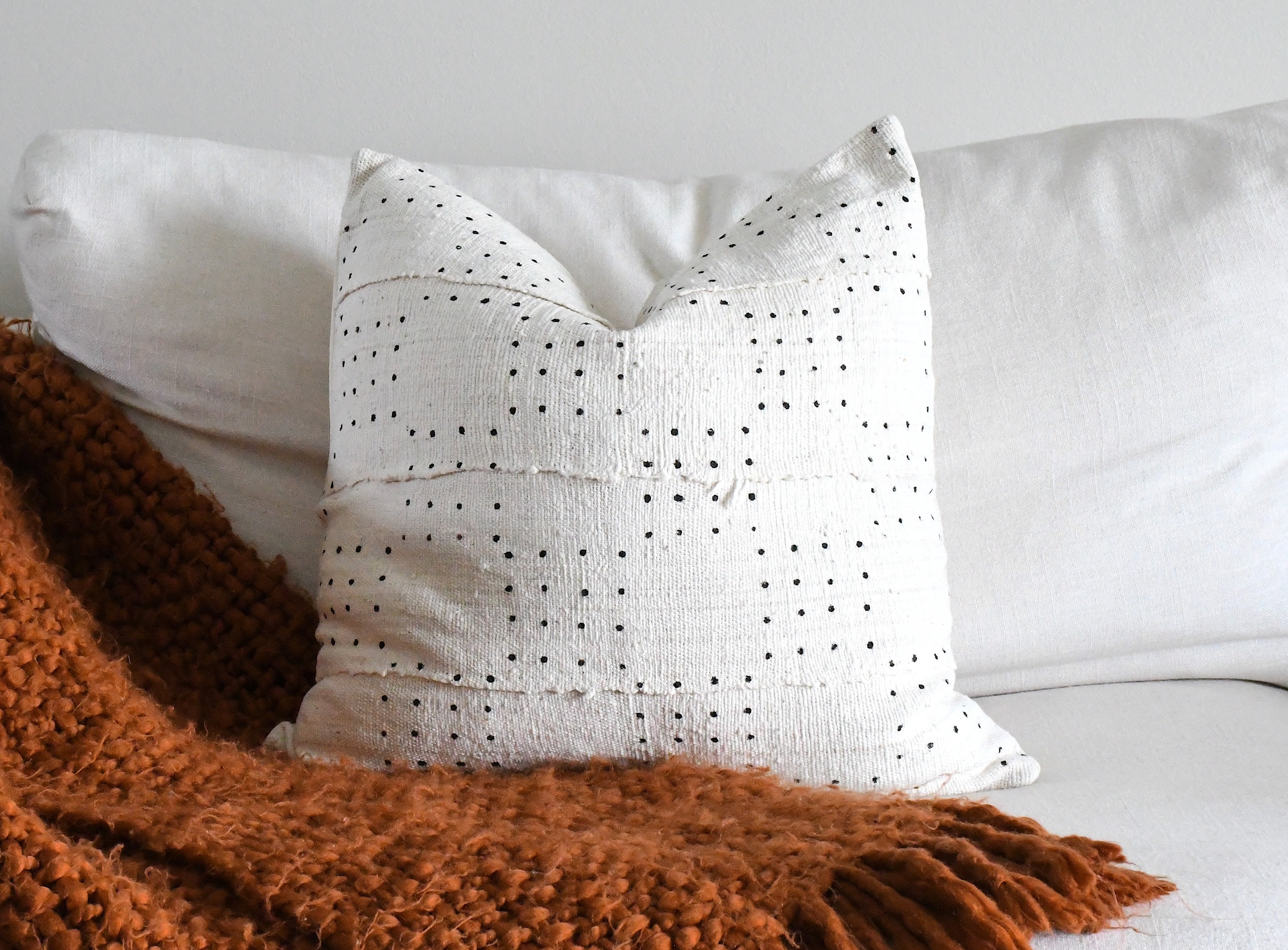 Handmade African Mud Cloth Pillow Case Ivory White Mud Cloth Etsy