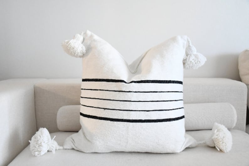 Black White Gray Decorative Pillow Combination 20 x 20 Sofa Pillow Set Decor Cover Combo Unique Accent Throw Pillows Gray linen pillow 20x20 White Only