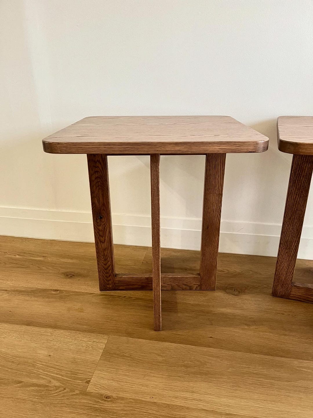 Modern Square Oak End Table: Minimalist Wood Side Table - Etsy