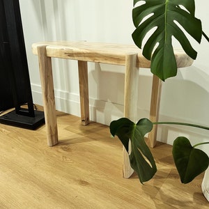 modern wood bench / minimalist bench / small wood bench