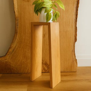 White Oak Drink Table: Modern Minimalist Accent Table