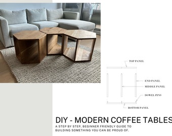 modern coffee table plans / woodworking plans / coffee table building plans / beginner woodworking plans / diy / table building plans