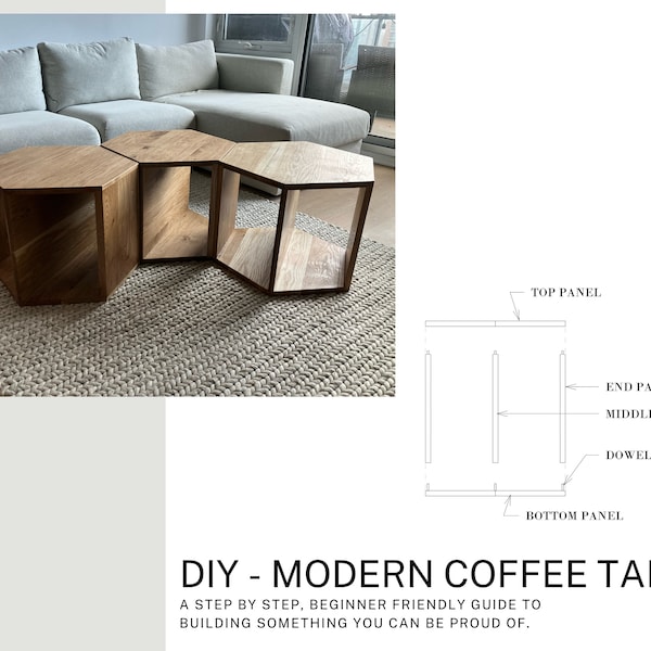 modern coffee table plans / woodworking plans / coffee table building plans / beginner woodworking plans / diy / table building plans