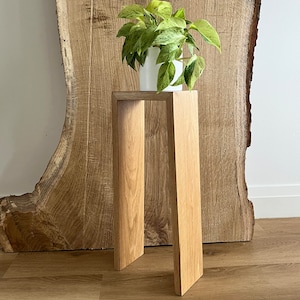 White Oak Drink Table: Modern Minimalist Accent Table