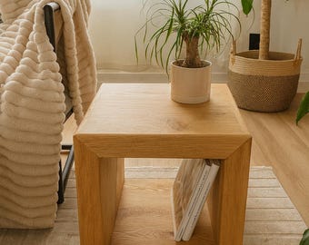 Modern Square Wood End Table: Minimalist Accent Table (16x16x16)