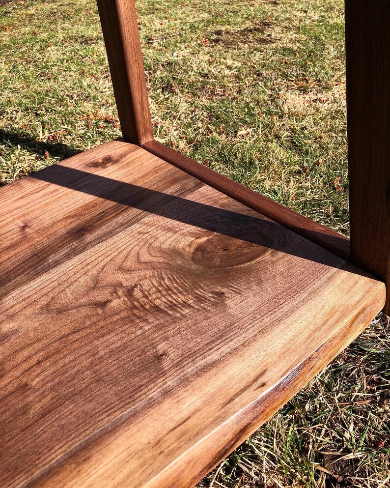 Walnut Ladder Shelf / Live Edge Shelf / Wood Shelving Unit / Bookshelf