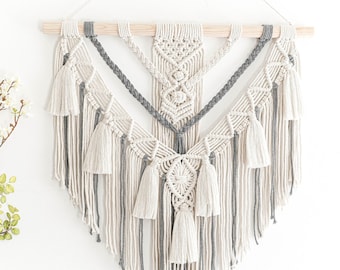 Boho Macrame Wall Hanging, Color Wall Tapestry, Boho Wall Decor, Macrame Headboard, Bohemian Home Decor, Handmade Wall Decor