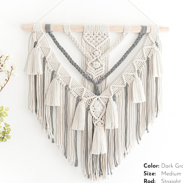 Boho Macrame Wall Hanging, Color Wall Tapestry, Boho Wall Decor, Macrame Headboard, Bohemian Home Decor, Handmade Wall Decor