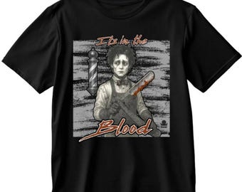 Friseur-T-Shirt, „In the Blood“-Grafik-T-Shirt, Friseursalon-Bekleidung, Geschenk für Friseure