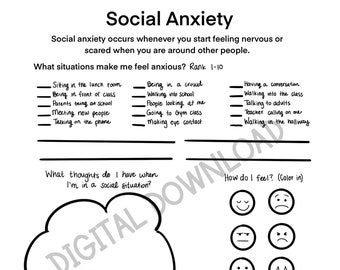Social Anxiety Worksheet for Kids