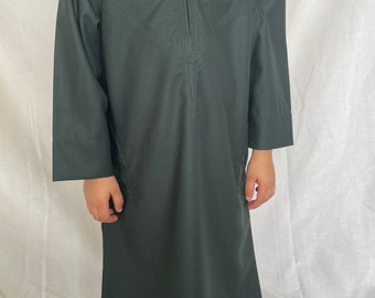 Toddlers Forest Green Thobe Islamic Jubba UAE Arab Qatar