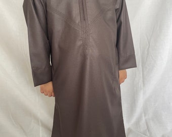 Toddlers Coffee Thobe Islamic Jubba UAE Arab Qatar