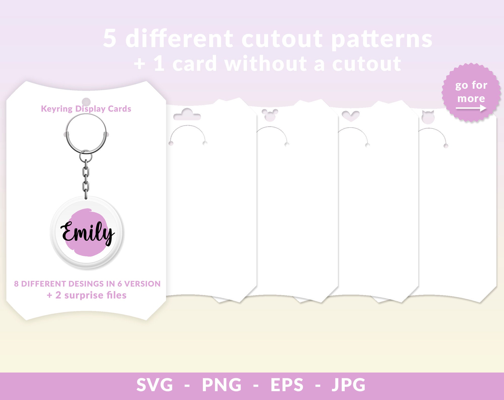 Download Bundle 50 Keyring Display Card SVG Keyring Display Card | Etsy